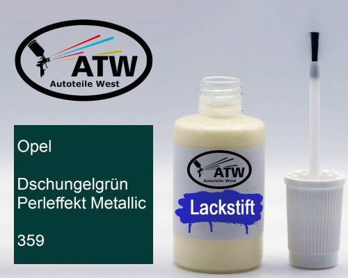 Opel, Dschungelgrün Perleffekt Metallic, 359: 20ml Lackstift, von ATW Autoteile West.